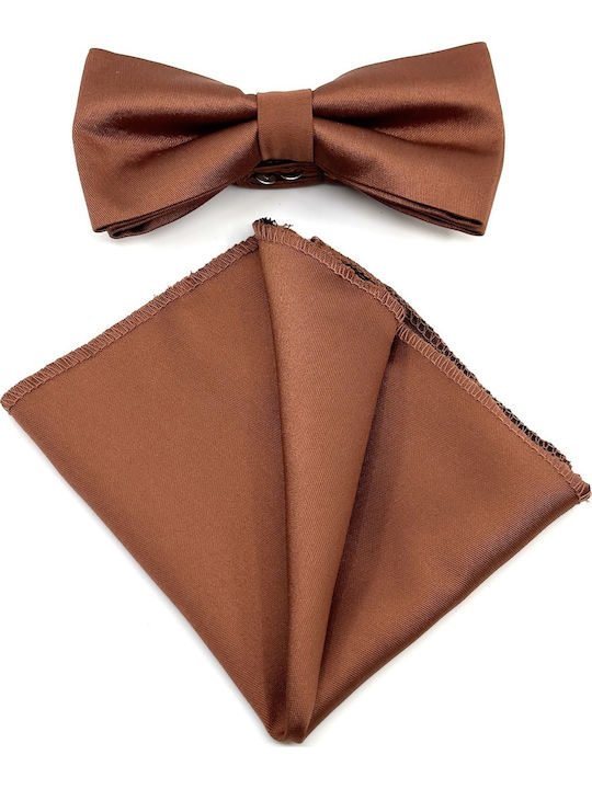Legend Accessories Set Papion din material textil cu batista Portocaliu