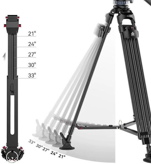 Ulanzi Ulanzi Videostative aus Aluminium mit Hydraulischer Kopfart und Maximaler Belastung von 10kg bis 164cm