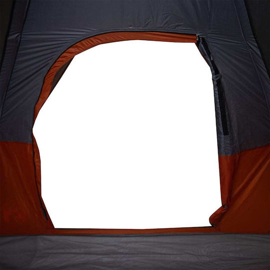 vidaXL Camping Tent Tunnel Orange 3 Seasons for 9 People 488x274x190cm