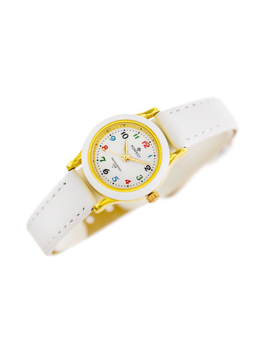 Perfect Kids Analog Watch with Rubber/Plastic Strap White