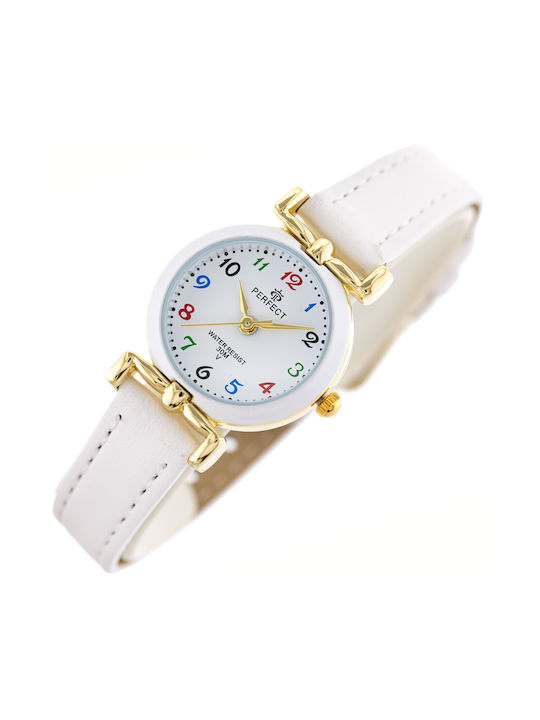 Perfect Kids Analog Watch with Rubber/Plastic Strap White