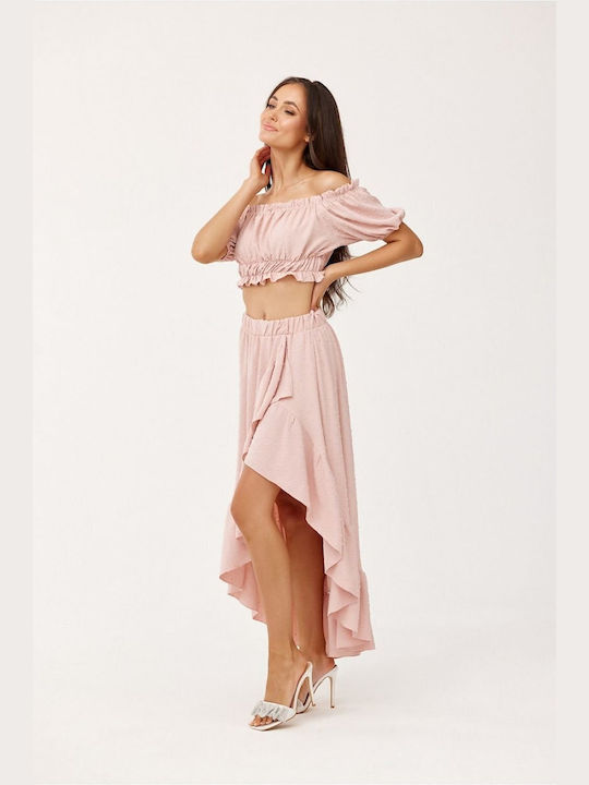 Roco Fashion Σετ με Mini Φούστα σε Ροζ χρώμα