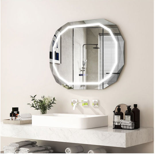 Costway Καθρέπτης Μπάνιου Led 91.5x71cm Ασημί