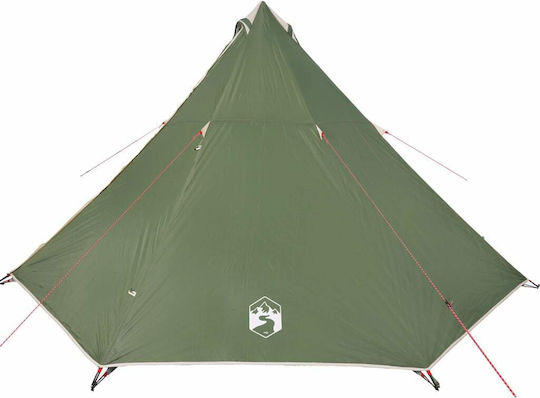 vidaXL Camping Tent Teepee Green 3 Seasons for 8 People 400x400x200cm