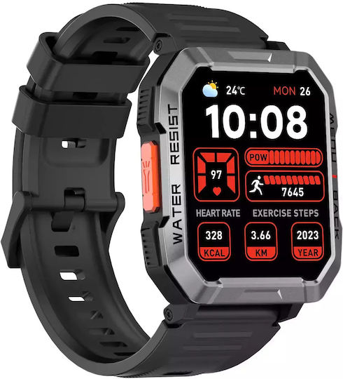 BlackView W60 50mm Smartwatch with Heart Rate Monitor (Black)