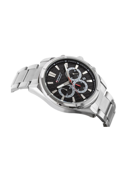 Perfect Uhr Chronograph Batterie mit Silber Metallarmband