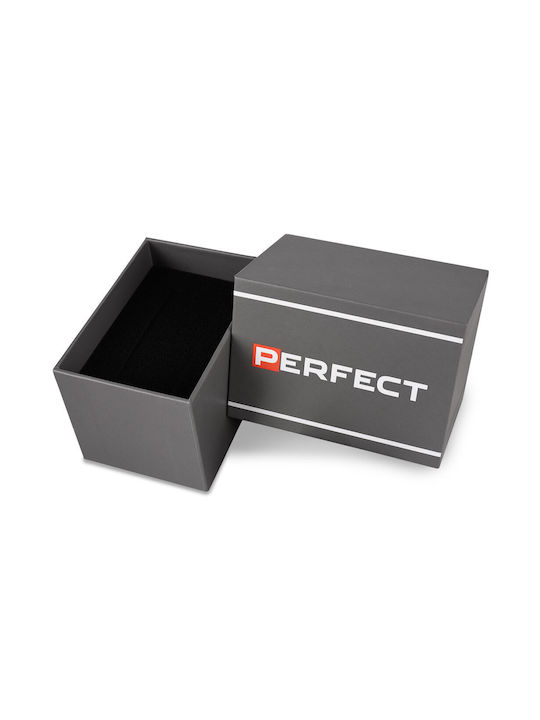 Perfect Ανδρικό Ρολόι 36mm Μπαταρίας με Χρυσό Μεταλλικό Μπρασελέ