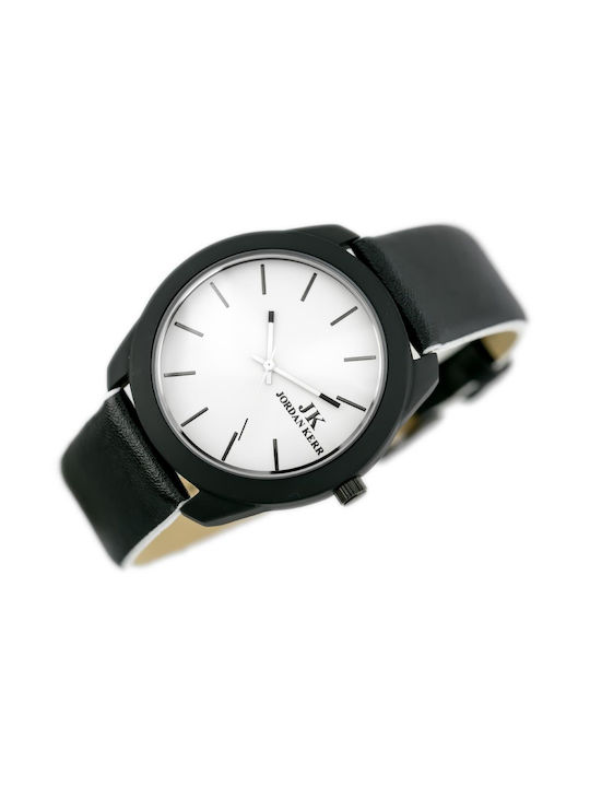 Jordan Kerr Ανδρικό Ρολόι 37mm Μπαταρίας με Μαύρο Καουτσούκ Λουράκι