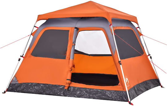 vidaXL Camping Tent Cabin Orange for 4 People 255x222x165cm