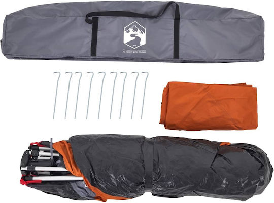 vidaXL Camping Tent Cabin Orange for 4 People 255x222x165cm