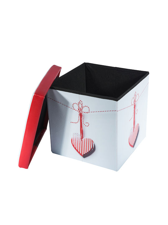 Hocker Für die Küche Mit Stauraum Leder Multicolor 38x38x37.5cm