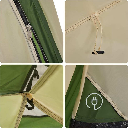 vidaXL Automatisch Campingzelt Iglu Grün für 4 Personen 326x260x175cm