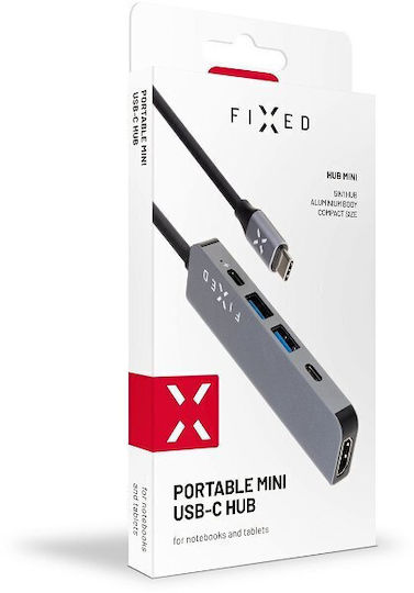 Fixed 5V1 USB-C Докинг станция с HDMI 4K PD Сив