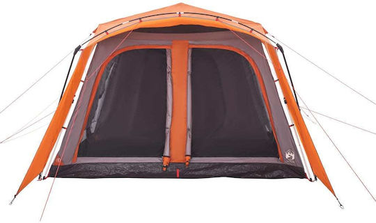 vidaXL Camping Tent Igloo Orange for 9 People 563x328x229cm