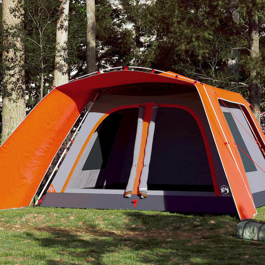 vidaXL Camping Tent Igloo Orange for 9 People 563x328x229cm