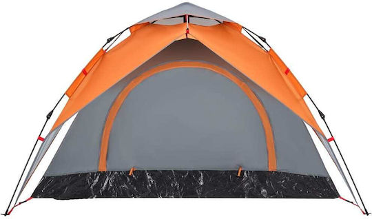 vidaXL Camping Tent Igloo Orange 3 Seasons for 3 People 370x180x116cm