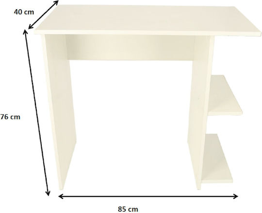 Birou Arnes Din Lemn Alb 85x40x76 cm