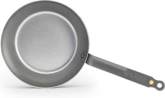 De Buyer Mineral B Country Pan With Lid made of Steel with Non-Stick Coating 24cm