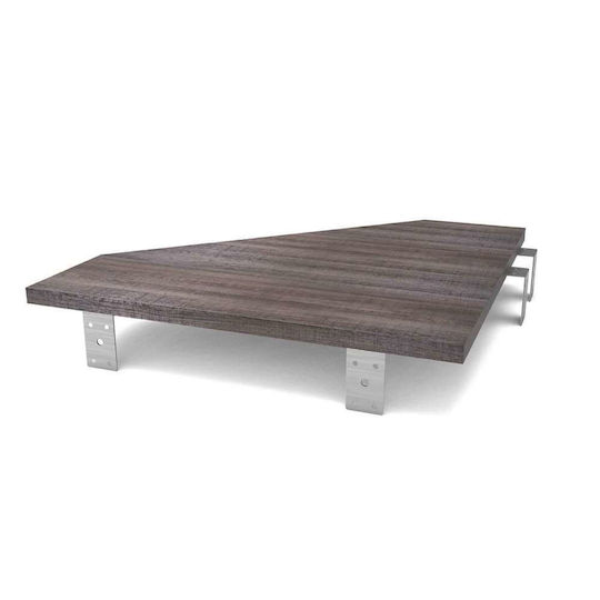 Glorious Modular Side Rack Additional Connecting Surface for 2 Walnut Furniture