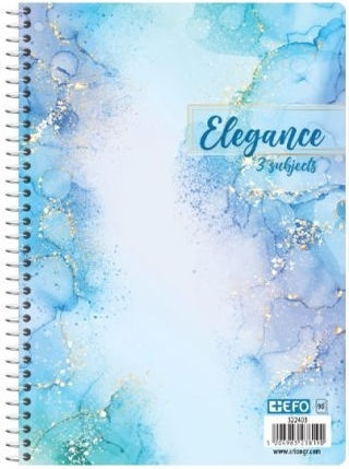 +Efo Spiral Notebook Homework B5 90 Sheets 3 Subjects 1pcs (Μiscellaneous Designs/Colors)