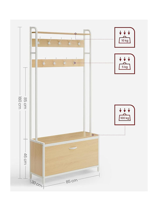 Mobilier de Intrare cu Dulap pentru Pantofi / Dulap & Bancă 85x30x180cm HSR405W09