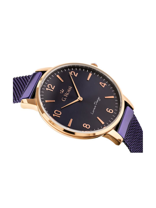 G.Rossi Women's Watch with Purple Metal Bracelet
