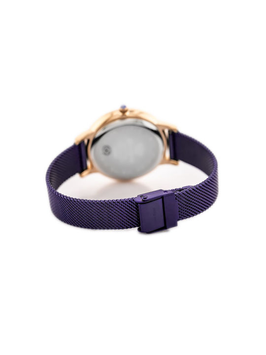 G.Rossi Women's Watch with Purple Metal Bracelet