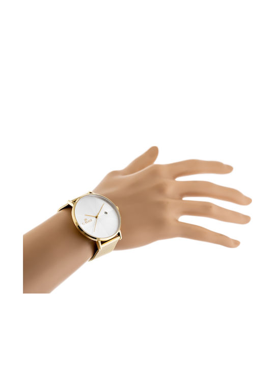 G.Rossi Damen Uhr mit Gold Metallarmband