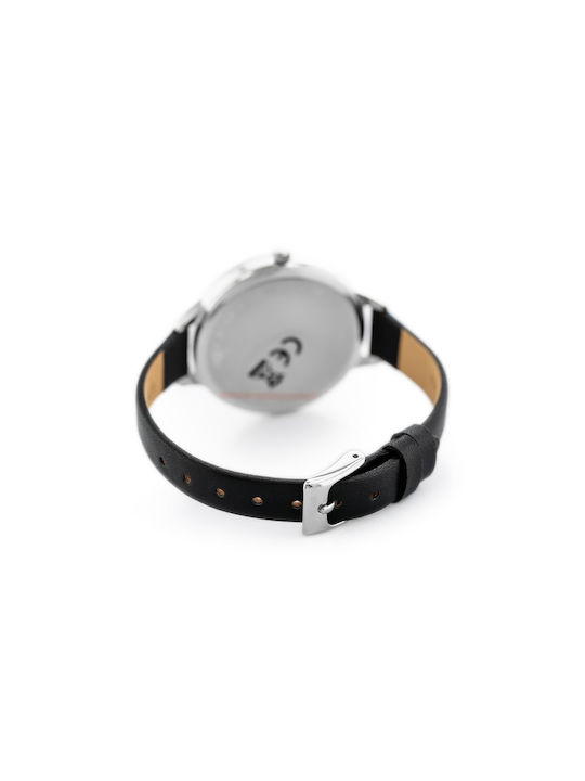 G.Rossi Women's Watch with Black Leather Strap