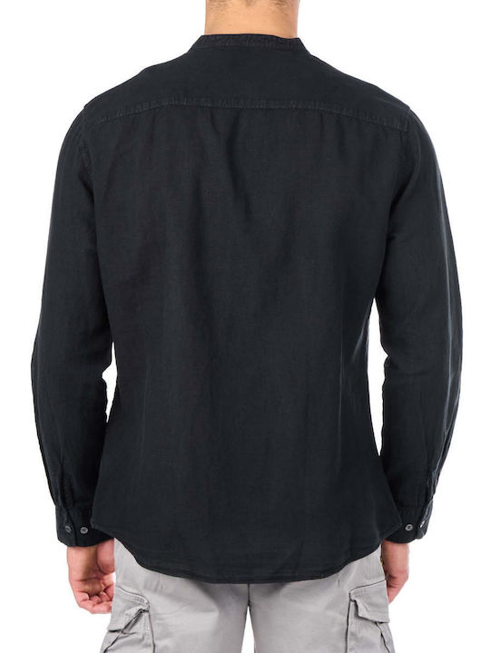 Gabba Men's Shirt Long Sleeve Linen Black