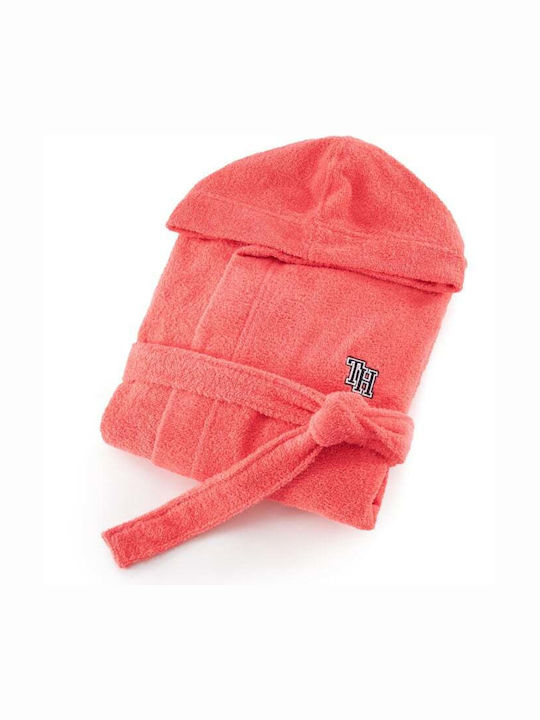 Tommy Hilfiger Initial Μπουρνούζι με Κουκούλα Pink