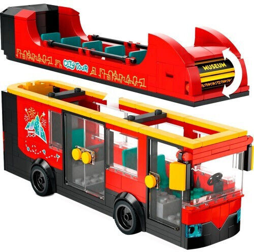 LEGO City Red Double-decker Sightseeing Bus for Ages 7+ 384 Pieces