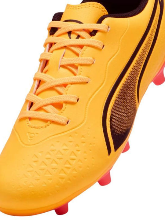 King Match FG/AG Kids Soccer Cleats with Molded Outsole Orange