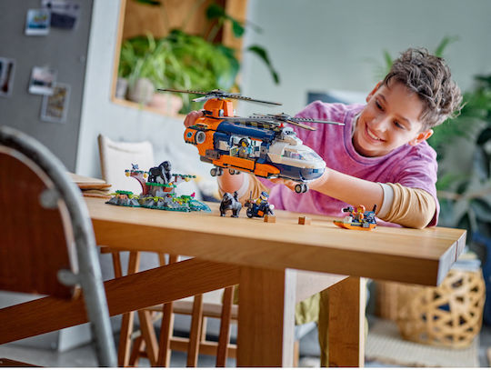 LEGO City Jungle Explorer Helicopter at Base Camp for 8+ Years 881 Pieces