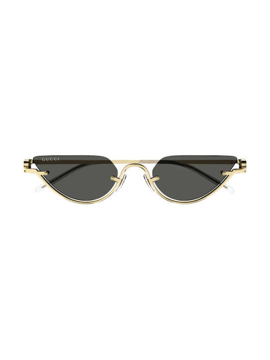 Gucci Women's Sunglasses with Gold Metal Frame and Gray Lens GG1603S 001