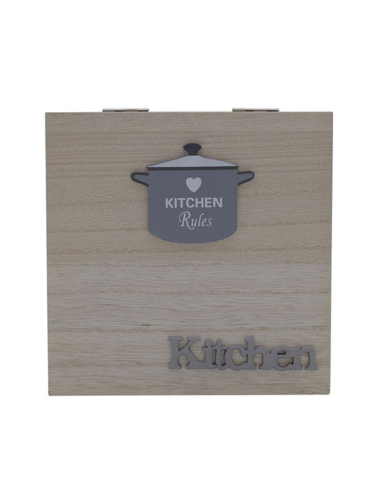 Uncle George Tea Storage Box with Lid Wooden White 15x7x15cm 1 Pieces