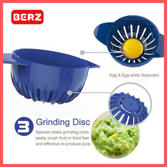 Berz Set 7 in 1 Food Preparation Cartoon Grinder Green Bz8661g