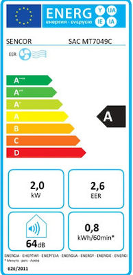 Sencor Tragbare Klimaanlage 7000 BTU nur Kühlung