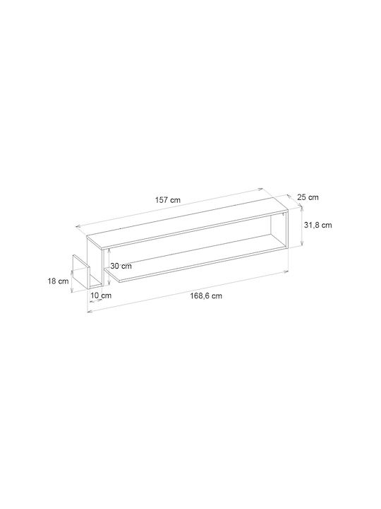 TV Stand Regnar Rebab M168.6xD25xH31.8cm