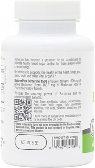 Nature's Plus Pro Berberine 1500mg 60 ταμπλέτες