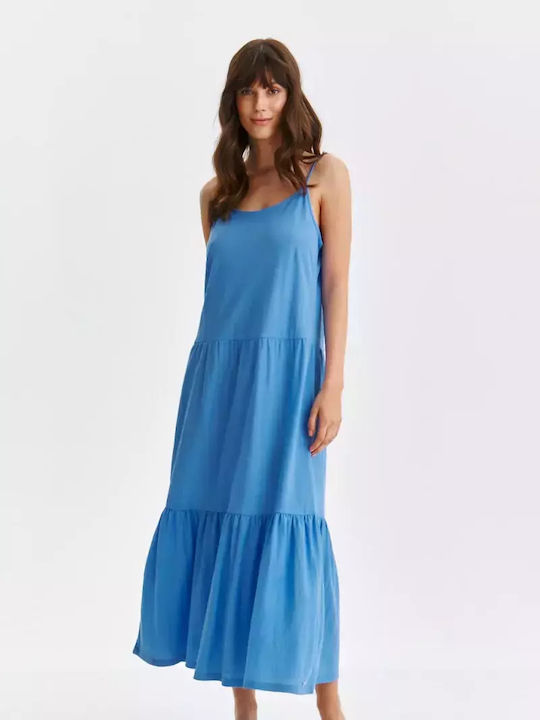 Make your image Midi Dress with Ruffle Blue