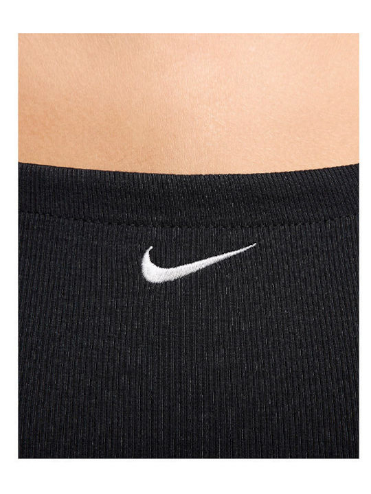 Sommer Mini Sportliches Damenkleid mit Spaghetti-Träger Schwarz