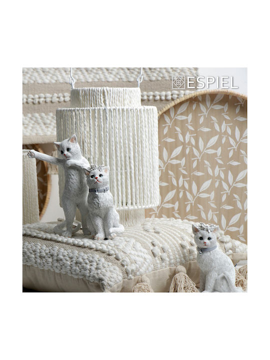 Polyresin Cat Figure White 14.2cm