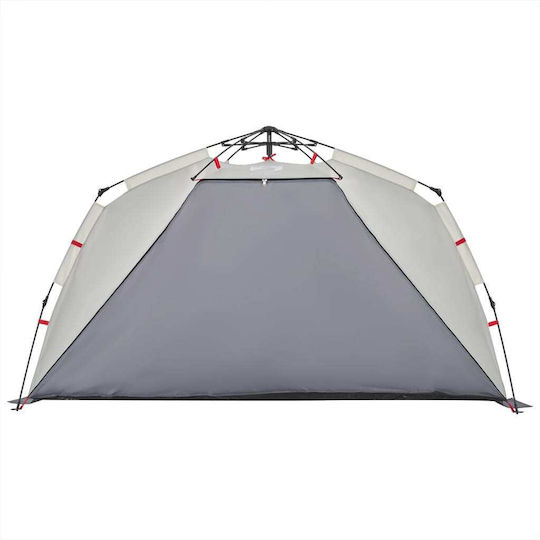 vidaXL Καλοκαιρινή Σκηνή Camping Γκρι για 3 Άτομα 370x180x116εκ.