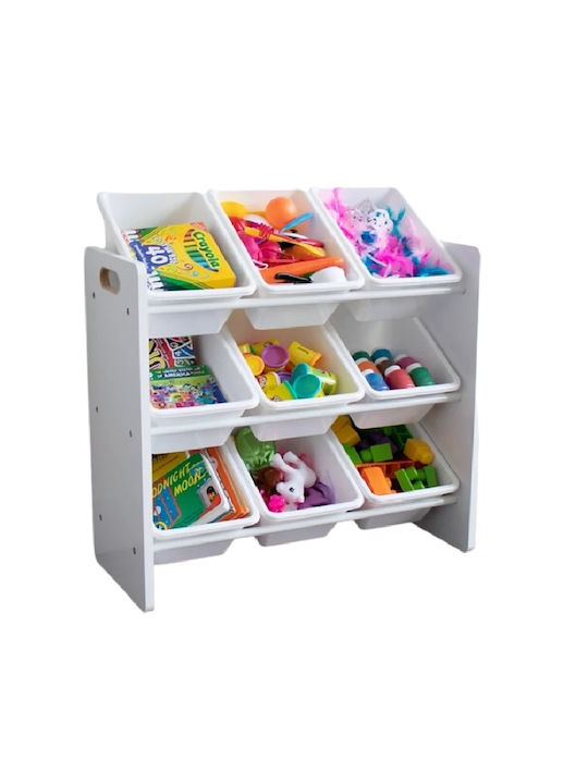 Sistem de Depozitare Jucării din Plastic Alb 65x26.5x60cm 1buc