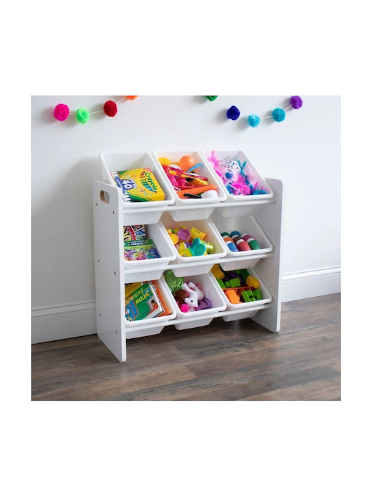 Sistem de Depozitare Jucării din Plastic Alb 65x26.5x60cm 1buc