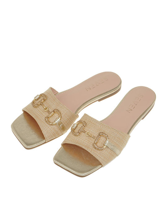 Flache Sandalen für Damen in Beige Farbe