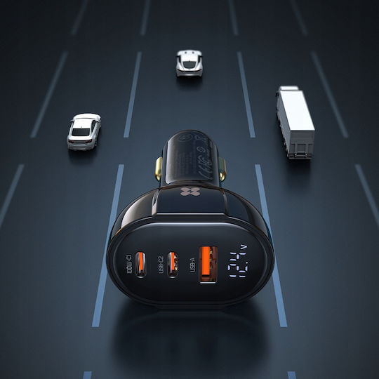 Mcdodo Încărcător Auto Cu Mufă De Brichetă 128W Cu Porturi 3xUSB-A Culoare Neagră