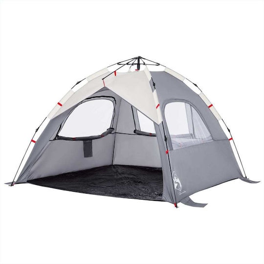 vidaXL Καλοκαιρινή Σκηνή Camping Igloo Γκρι για 3 Άτομα 370x180x116εκ.