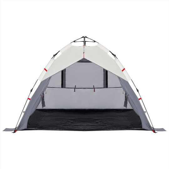 vidaXL Καλοκαιρινή Σκηνή Camping Igloo Γκρι για 3 Άτομα 370x180x116εκ.